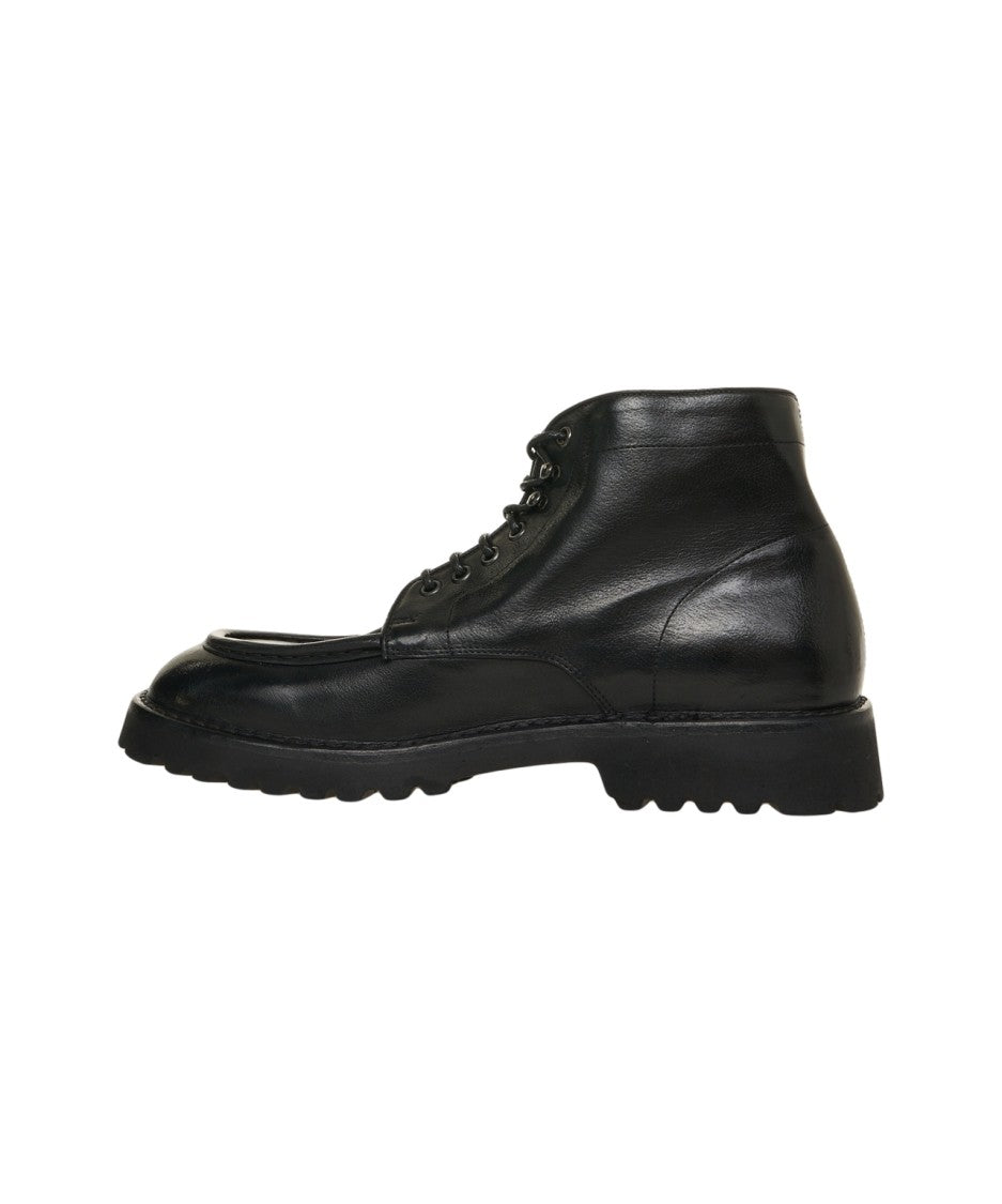 Green George Sculpted Sole Ankle Boots Crafted In Premium Leather