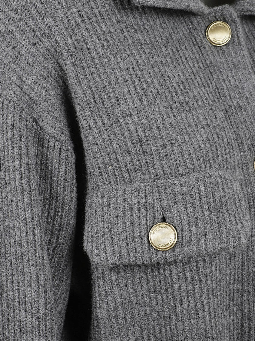 Brunello Cucinelli Ribbed Knit Sweater With Button Fastening
