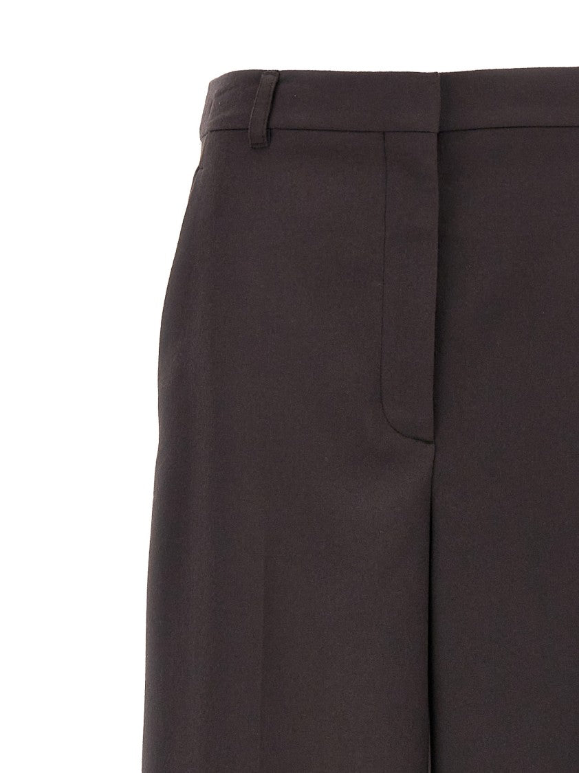 Stella Mccartney Wide Leg Flared Pants In Soft Wool Flannel