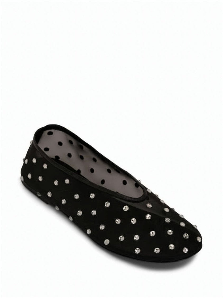Khaite Pointed Toe Flat Shoes With Silver-Tone Studs