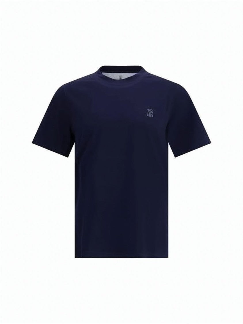 Brunello Cucinelli Crew Neck T-Shirt With Subtle Emblem
