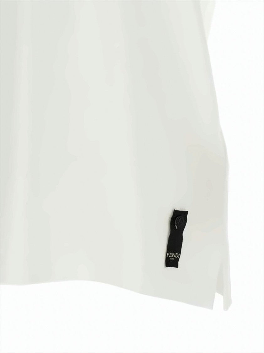 Fendi Classic Short-Sleeve Polo Shirt With Metallic Logo Emblem