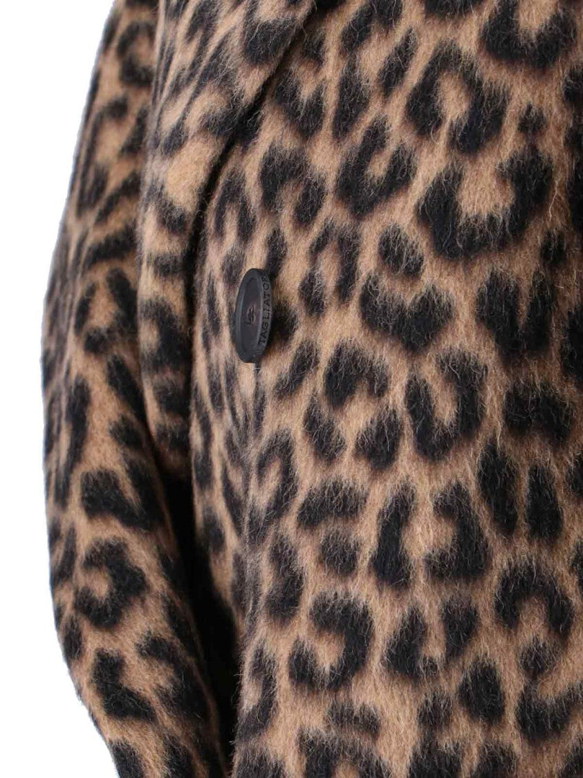 Tagliatore Jole Coat Midi Double-Breasted – Brown Animalier