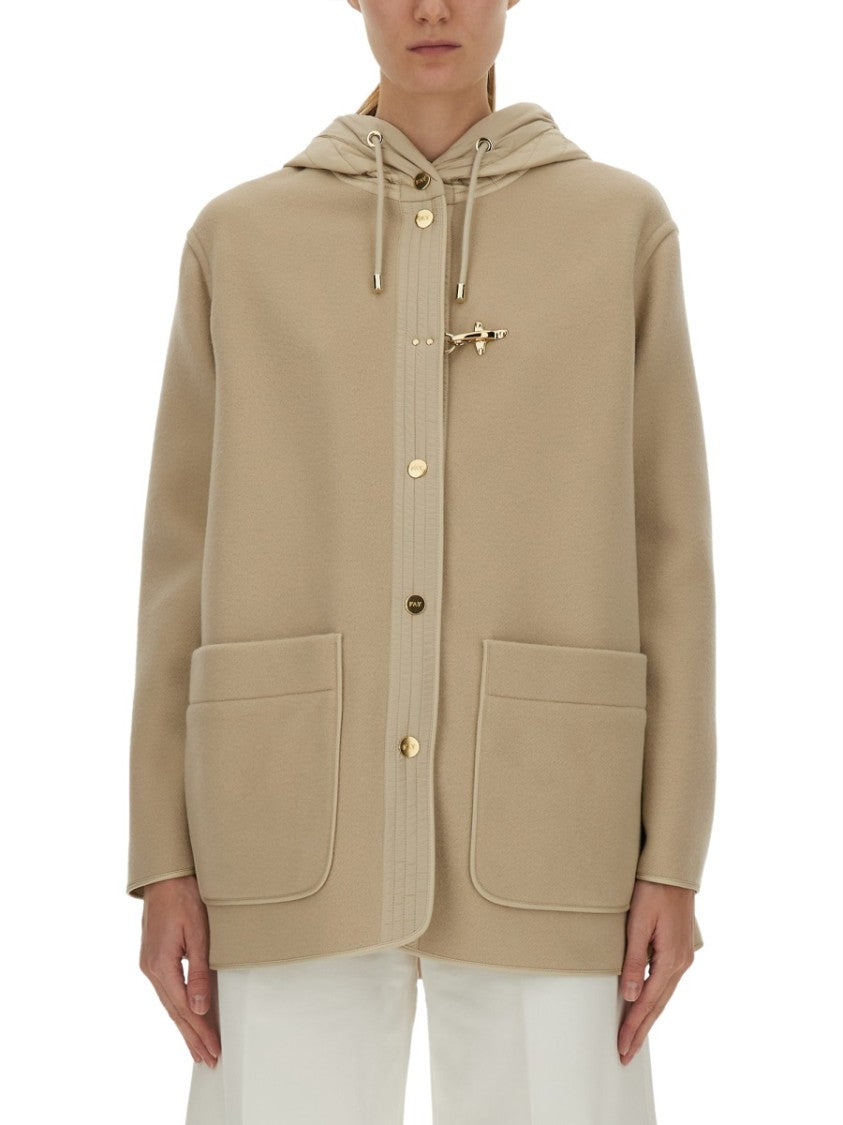 Fay Bimaterial Caban Cape