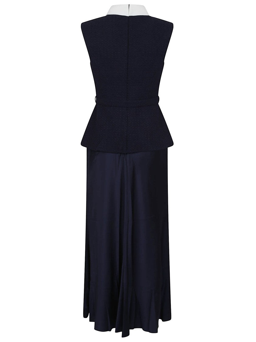 Self-Portrait Structured Bouclé Midi Dress