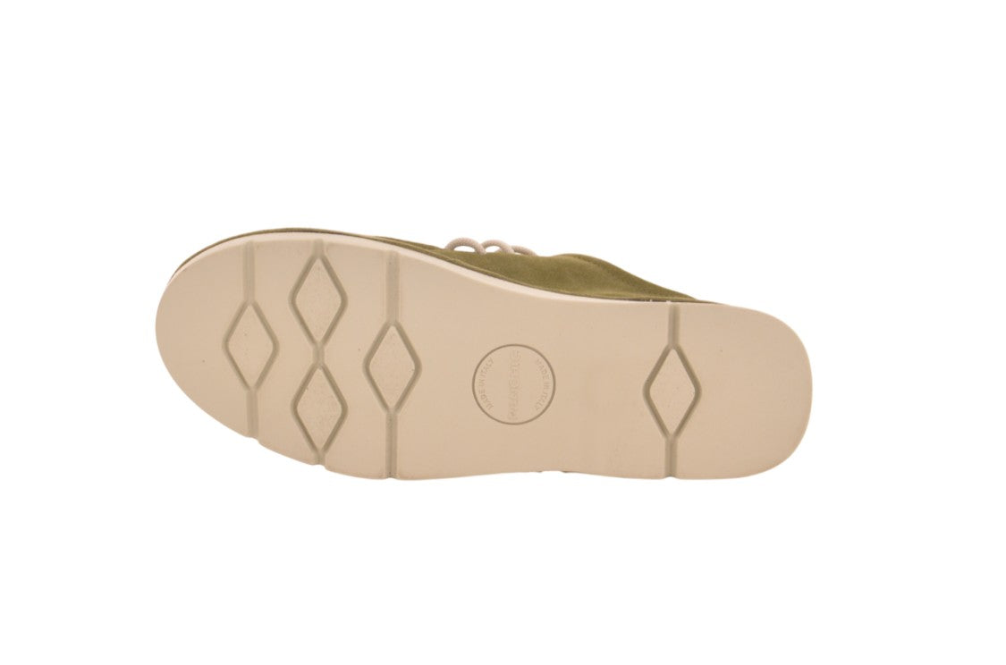 Panchic Olive Suede Sneakers With Tapered Silhouette