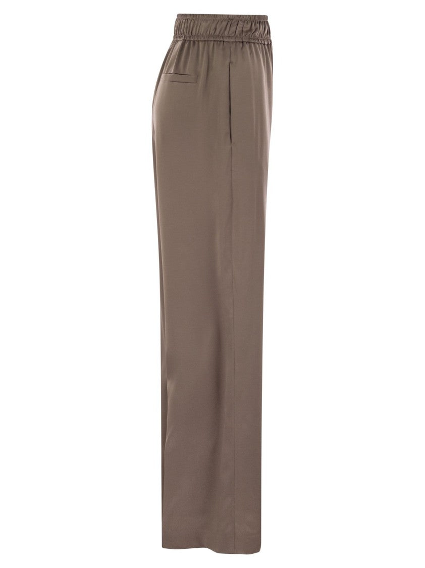 Brunello Cucinelli Track Trousers In Stretch Silk Satin