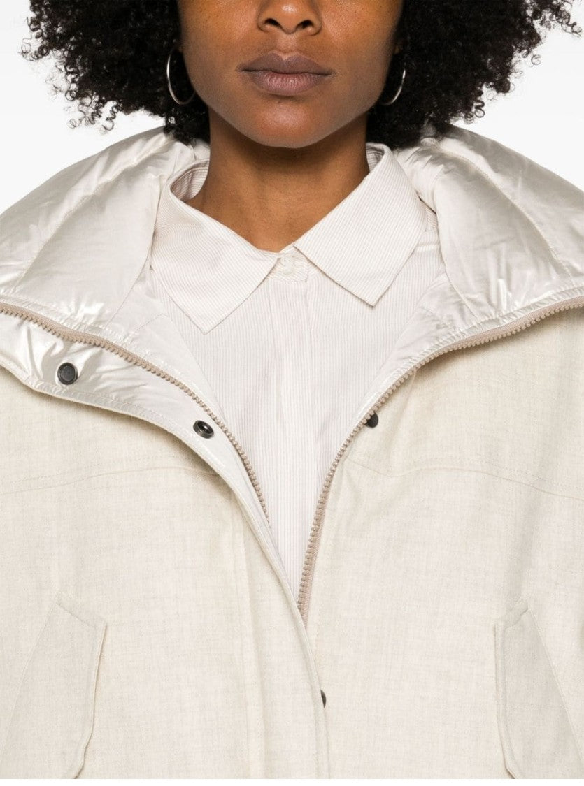Brunello Cucinelli Reversible Down Jacket With High Collar