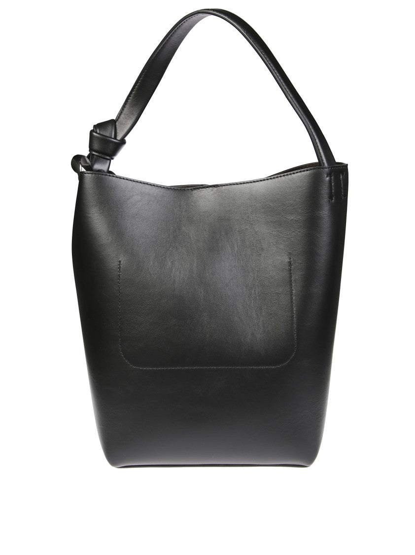 J. W. Anderson Angular Silhouette Black Leather Bucket Bag