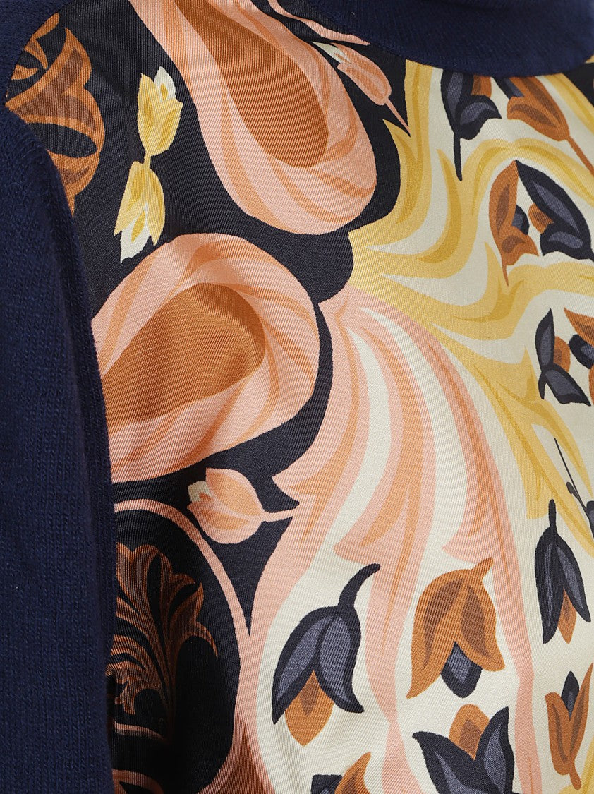 Etro High Neck Wool And Silk Blend Knitwear Top
