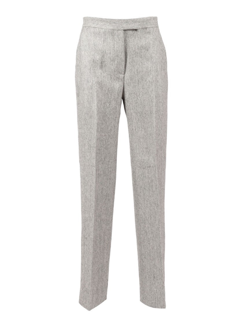 Antonelli Straight-Leg Tailored Pants With Clean Waistband And Front Pleats