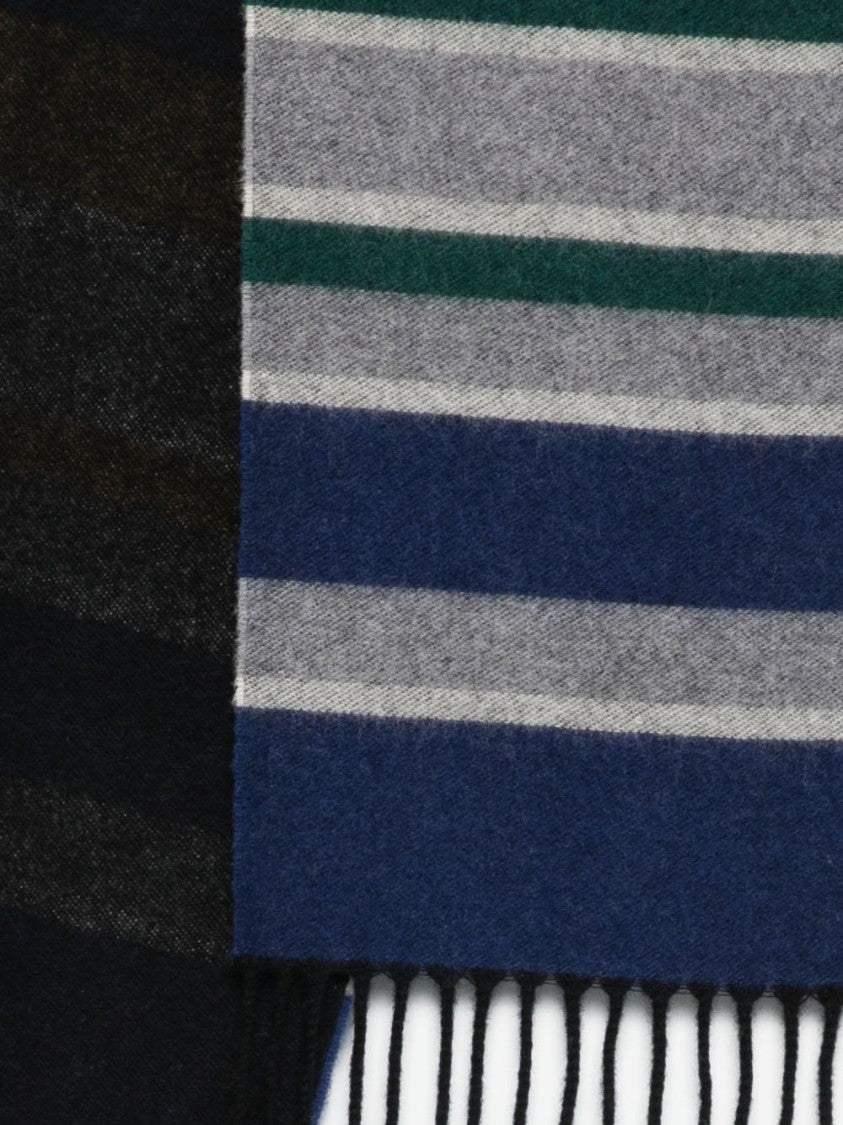 Paul Smith Long Grey Meridiana Scarf With Colour-Block Design