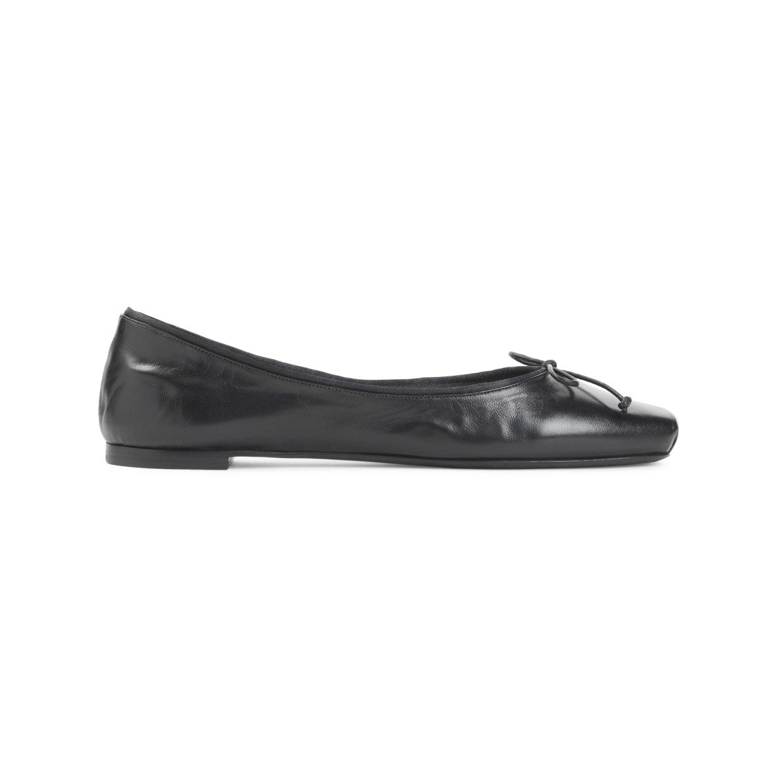 Khaite Black Lamb Leather Charlotte Ballerina