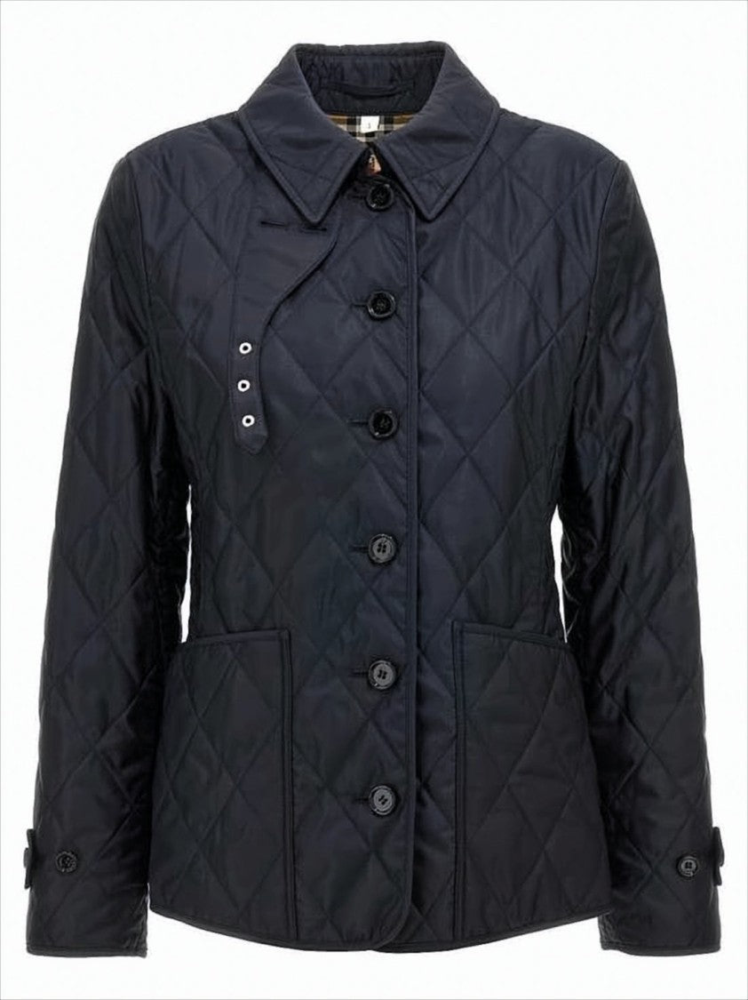 Burberry Tailored Quilted Jacket With Classic Collar