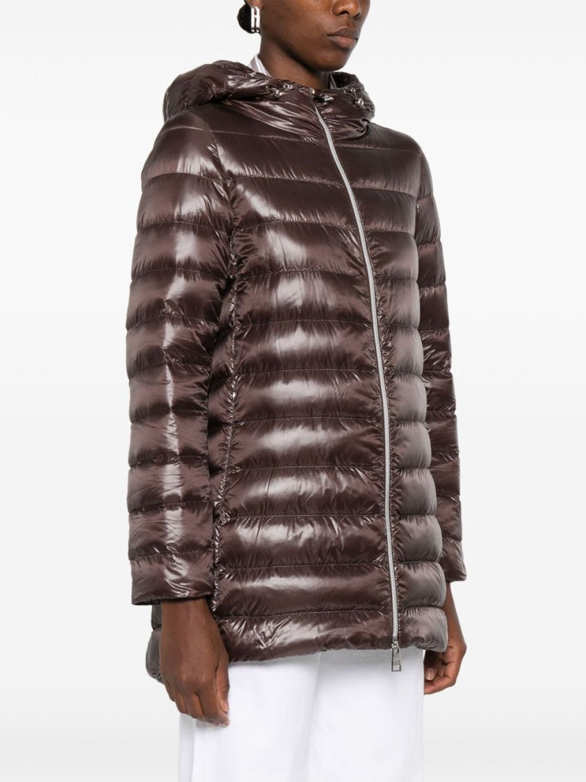 Herno Chocolate Brown Shiny Puffer Jacket