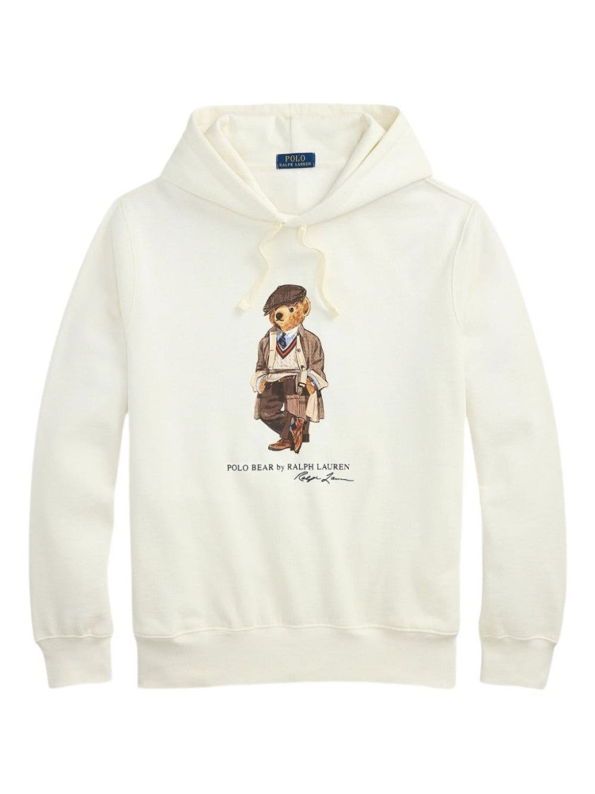 Polo Ralph Lauren Relaxed-Fit White Hooded Sweatshirt With Bear Graphic