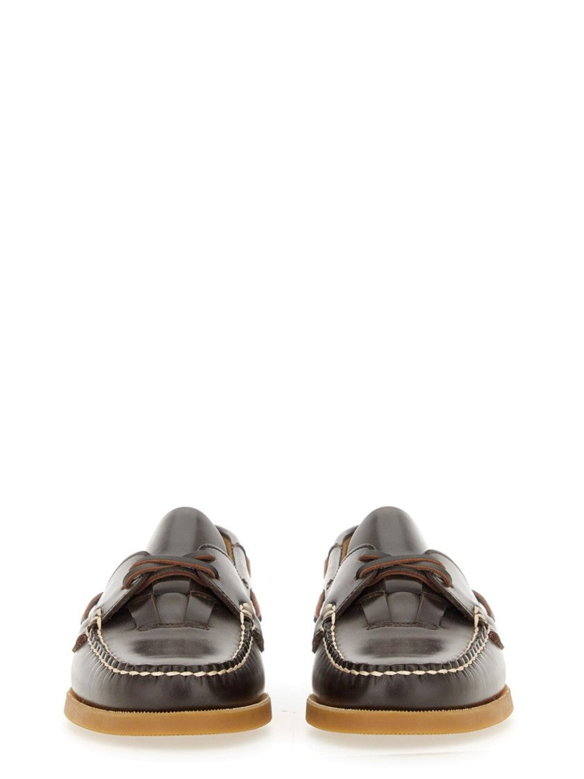 Hereu Brown Calf Leather Boat Moccasins