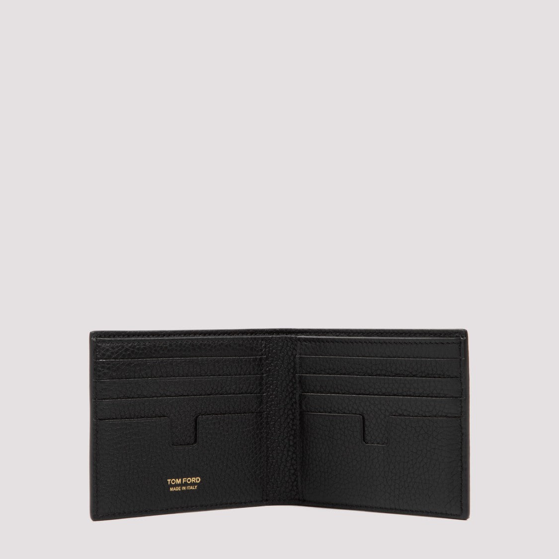 Tom Ford T-Line Bifold Wallet In Black Leather