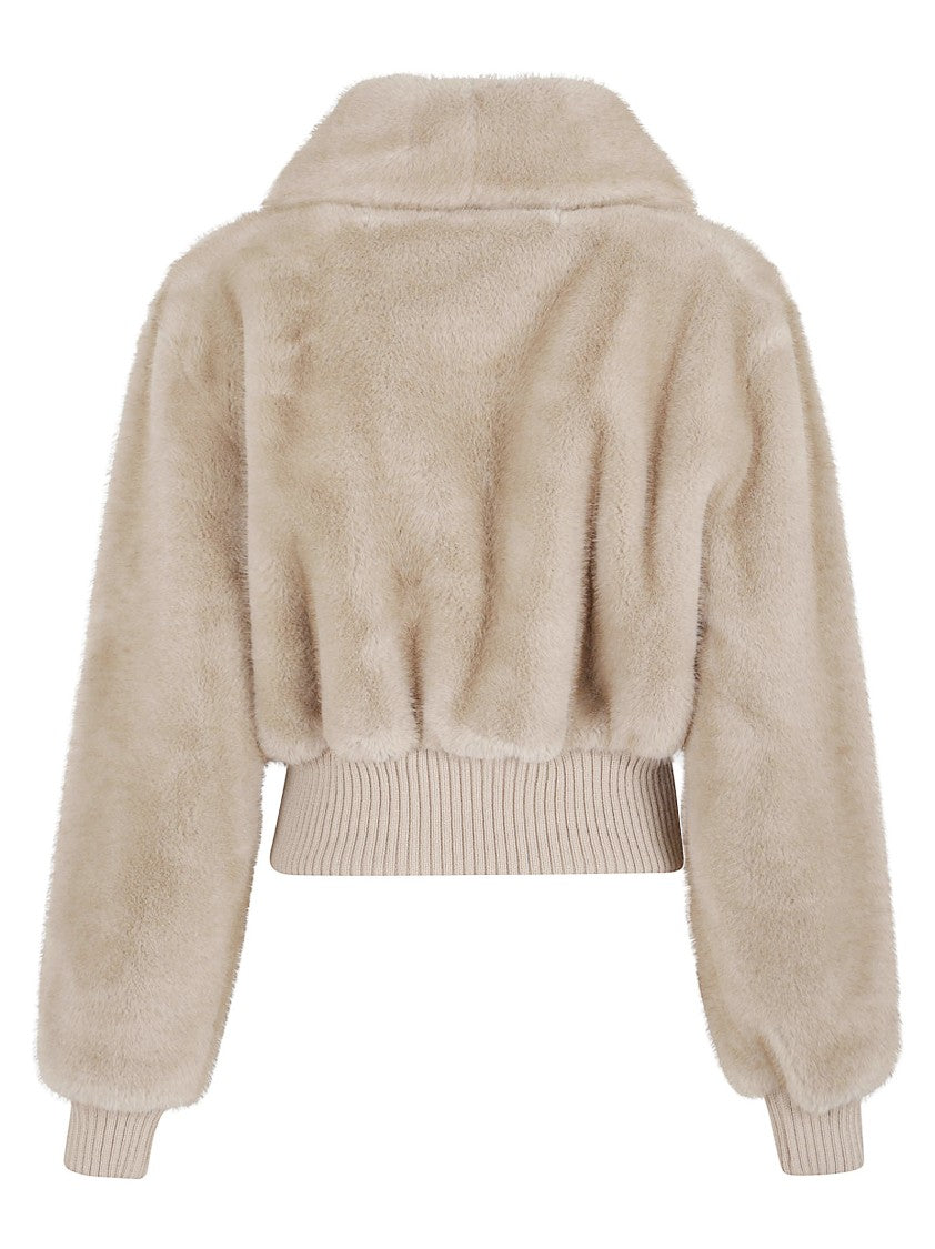 Pinko Bagels Faux Fur Bomber Jacket