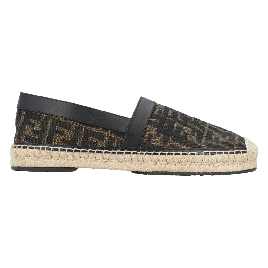 Fendi Espadrilles With Jacquard Ff Motif And Leather Accents
