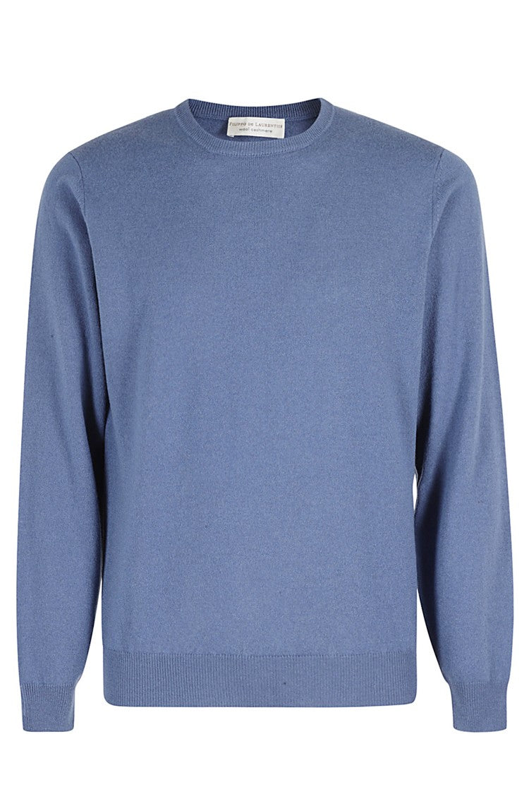 Filippo De Laurentis Relaxed Fit Cashmere Blend Crew Neck Sweater