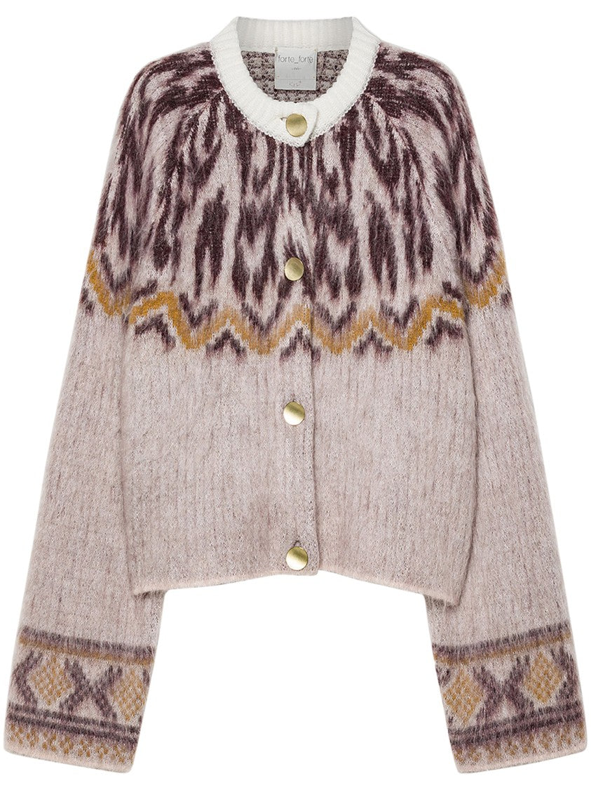 Forte Forte Moiree Fair Isle Jacquard Baby Alpaca Cardigan