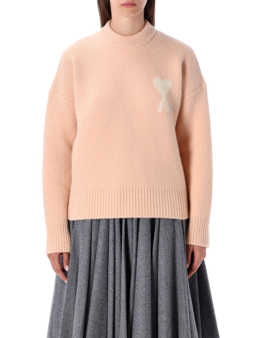 Ami Crew Neck White Heart