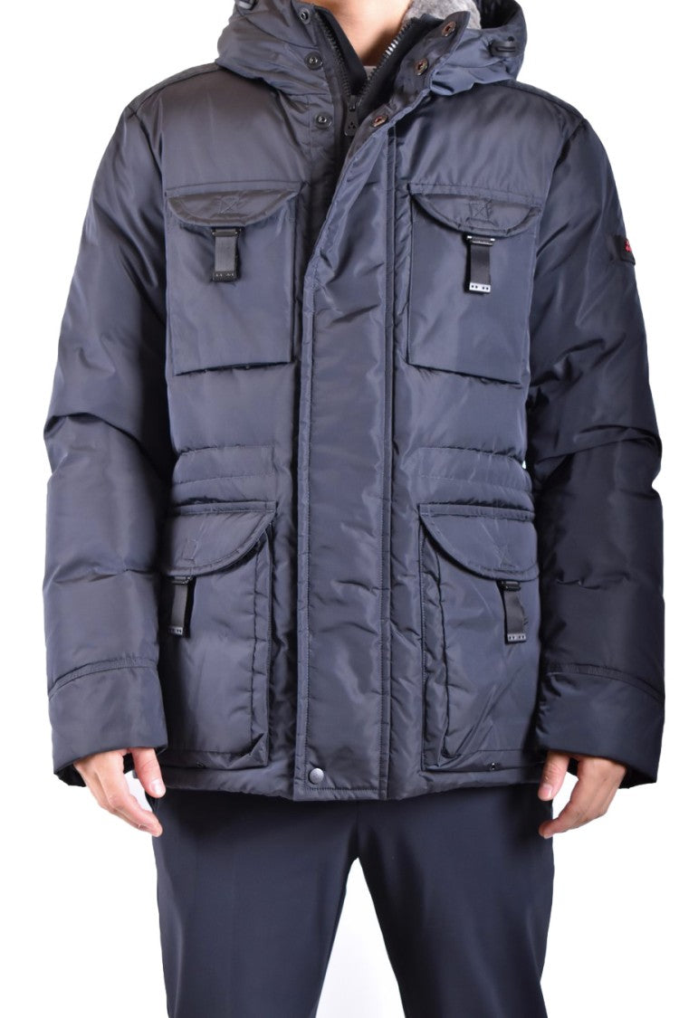 Peuterey Rich Blue Quilted Hooded Jacket
