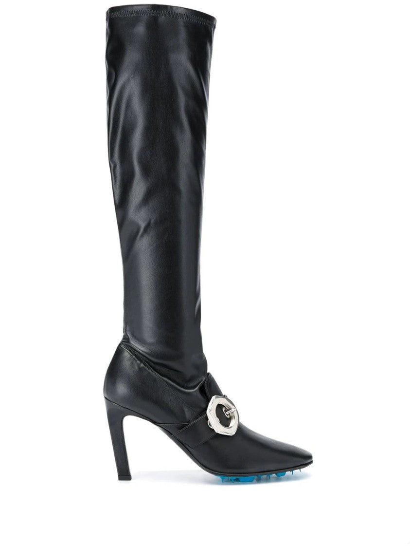 Off-White Buckle-Detail Over-The-Knee Boots