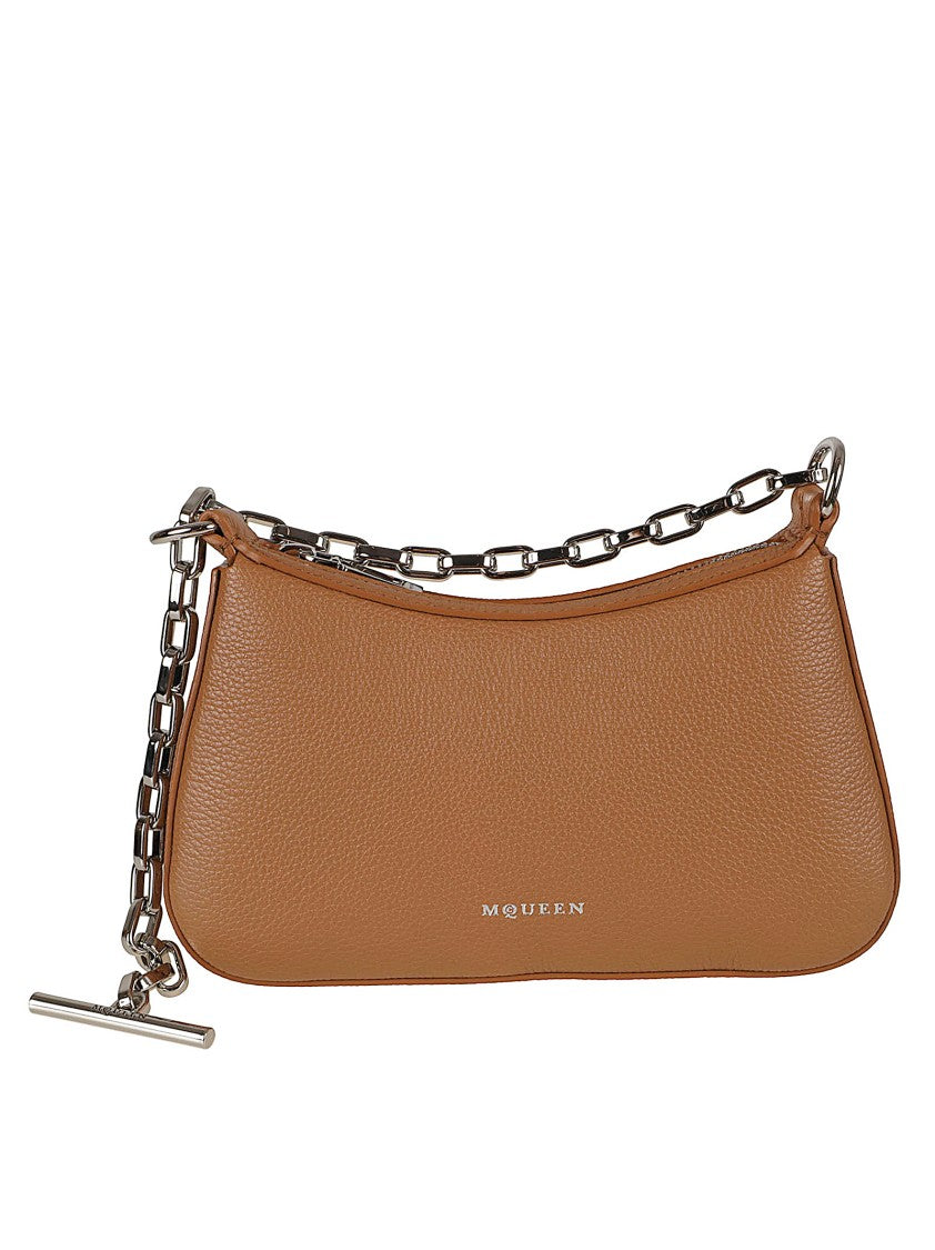 Alexander Mcqueen Curved Silhouette Bag In Pink Full-Grain Calf Leather