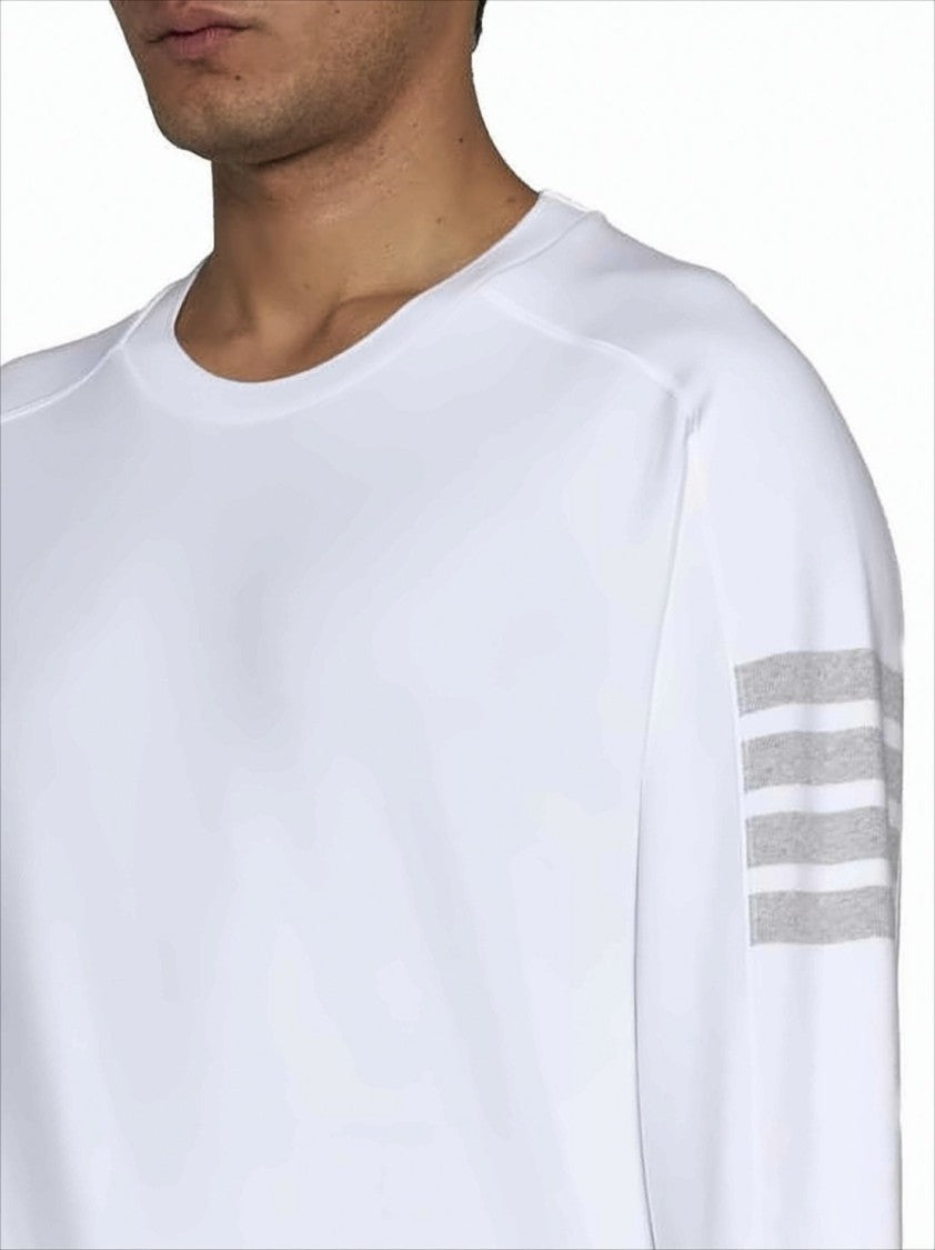 Thom Browne Long-Sleeve T-Shirt With Minimalist Design And Tricolor Detail