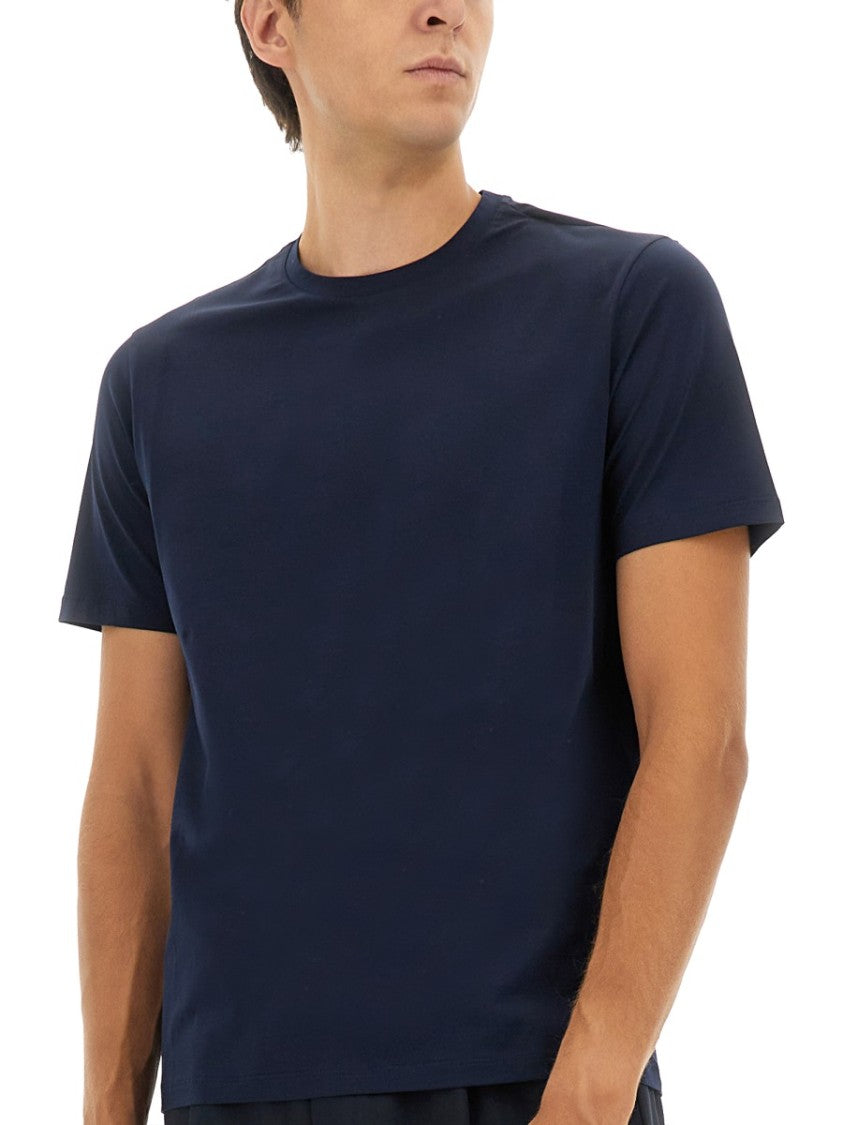 Herno Fitted Crew Neck T-Shirt In Soft Cotton Blend
