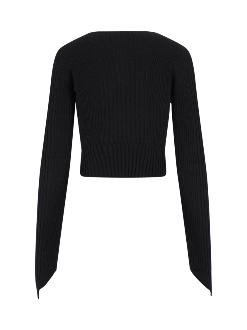 Vivienne Westwood Cropped Ribbed Cardigan With Multicolor Logo