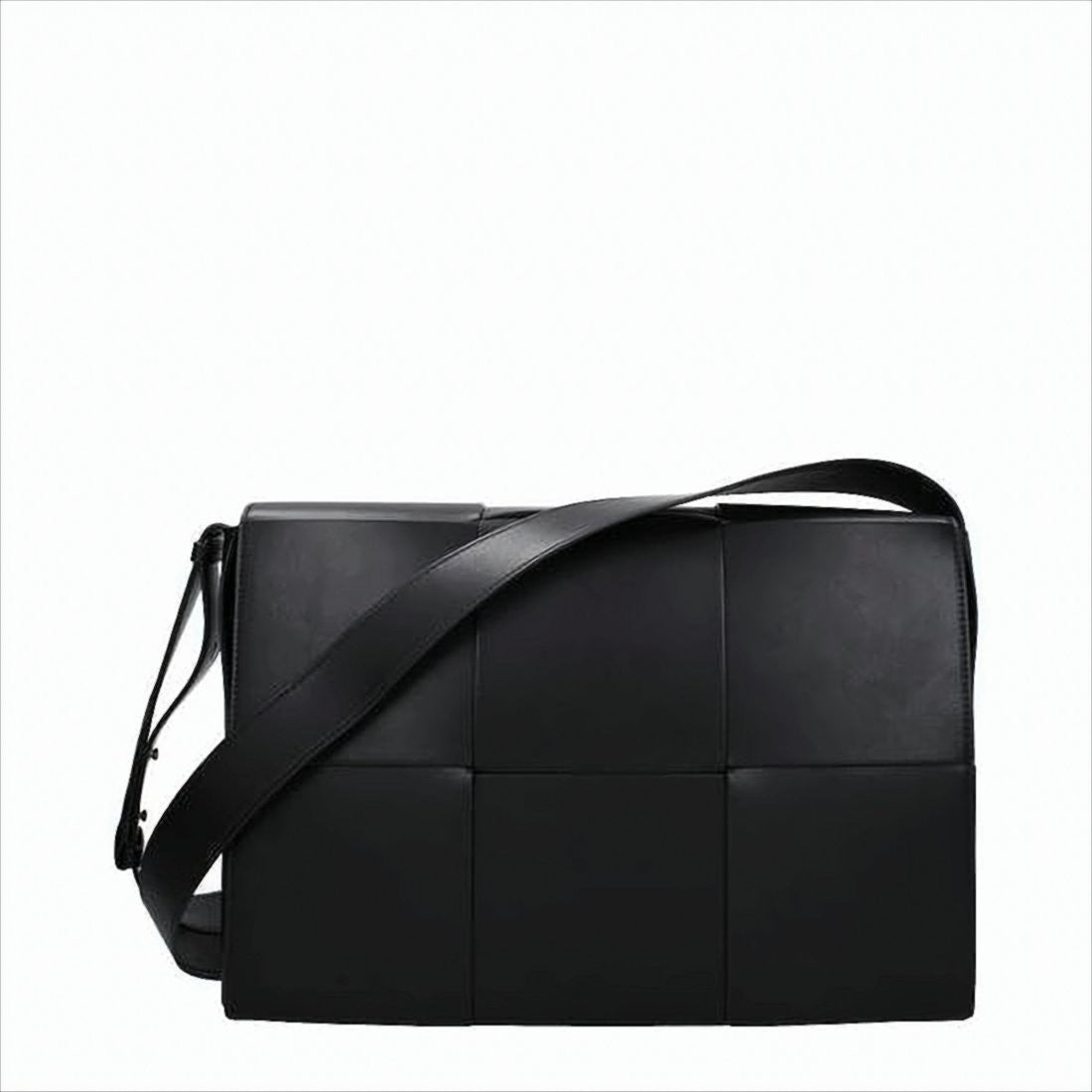 Bottega Veneta Structured Black Leather Crossbody Bag