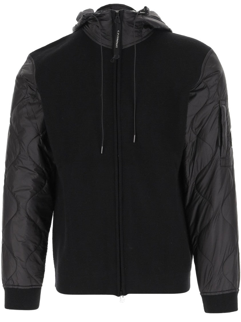 C.P. Company Wool Blend Jacket With Adjustable Hood And Ribbed Cuffs