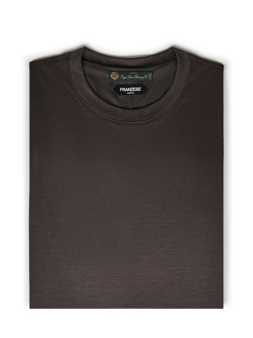Franzese Collection Crew Neck T-Shirt In Soft Wool From Franzese Collection
