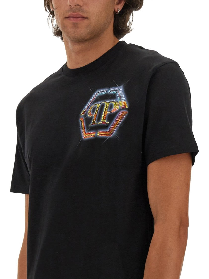 Philipp Plein Cotton T-Shirt With Iconic Logo Design