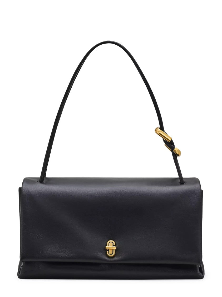 Marc Jacobs Spacious Black Dual-Shoulder Bag In Smooth Cow Leather