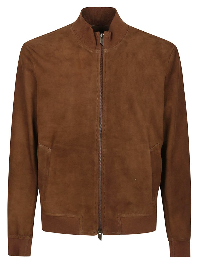 Salvatore Santoro Brown Leather Jacket With Design