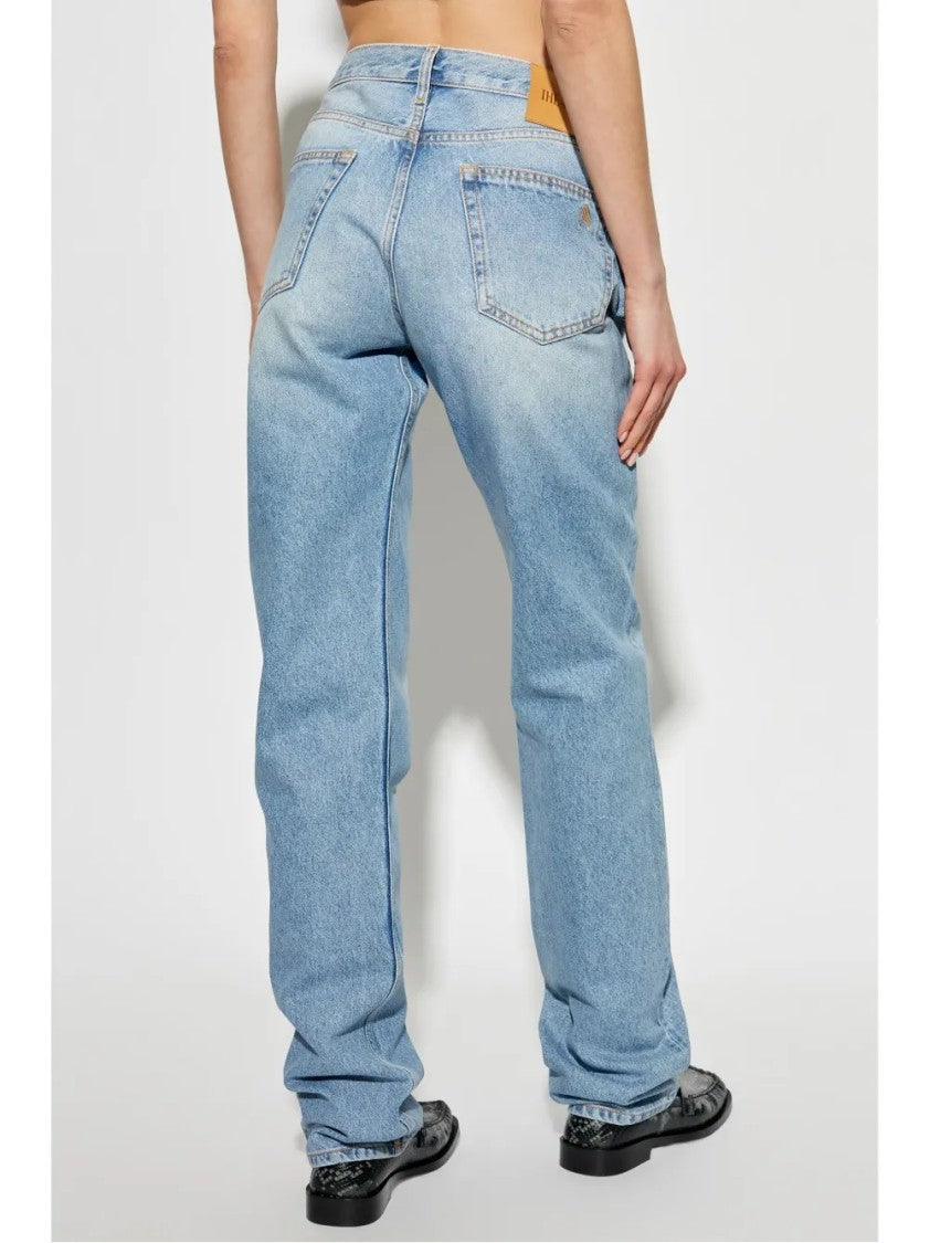The Attico Relaxed-Fit Vintage-Inspired Light Blue Denim Pants