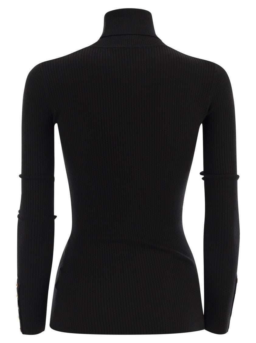 Elisabetta Franchi Ribbed Knit With Pocket