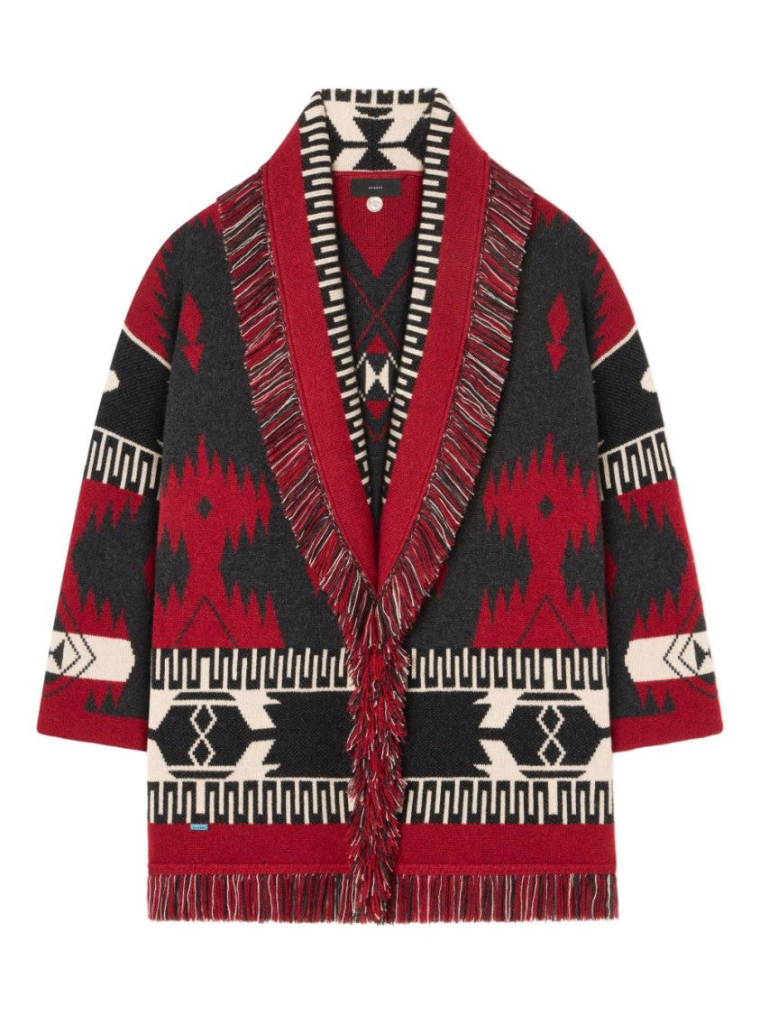 Alanui Geometric Patterned Cashmere Sweater With Shawl Collar