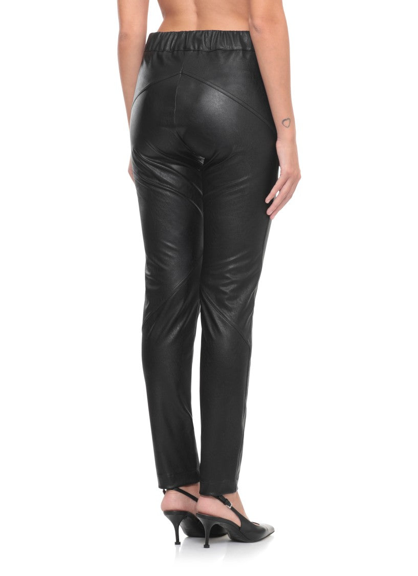D. Exterior Black Synth Leather Pants