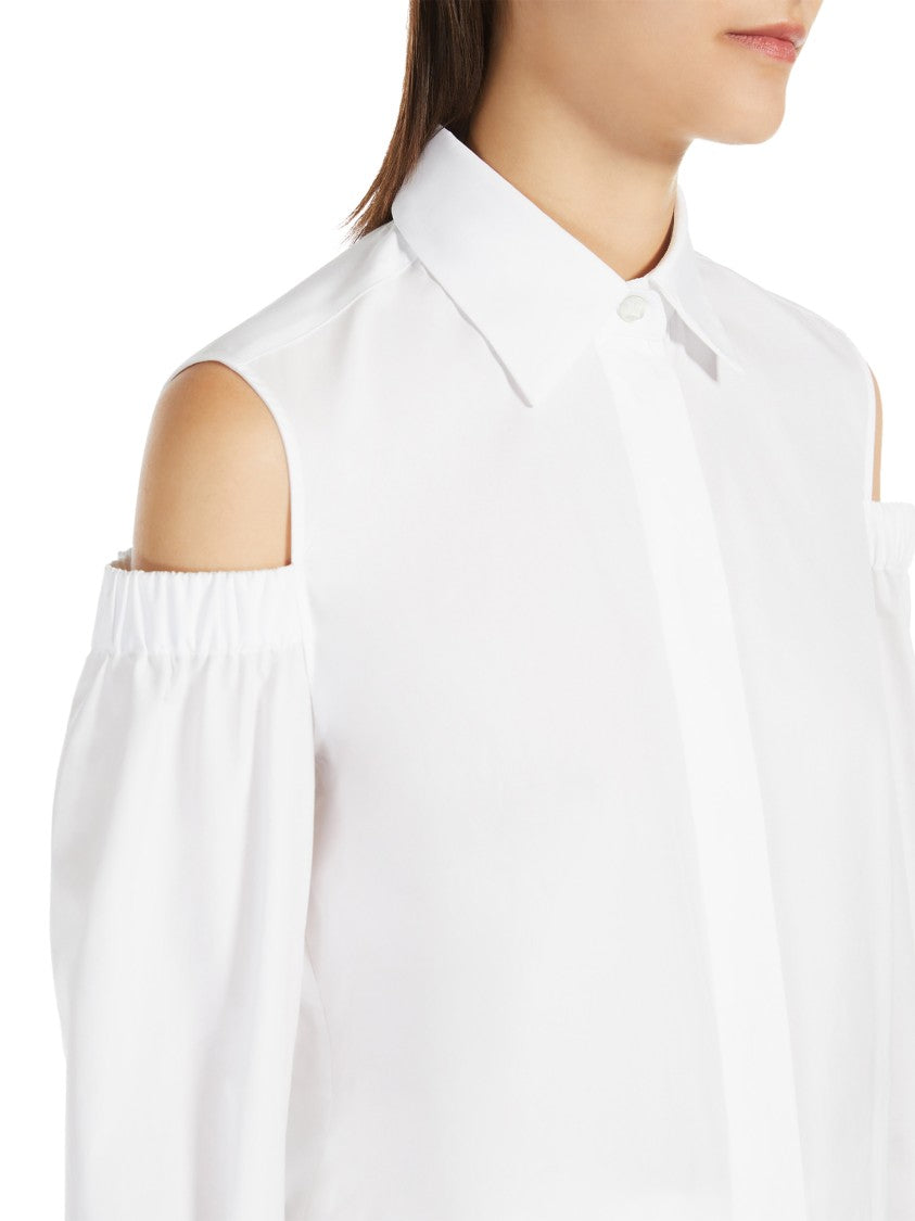 Max Mara Cut-Out Shoulder White Shirt