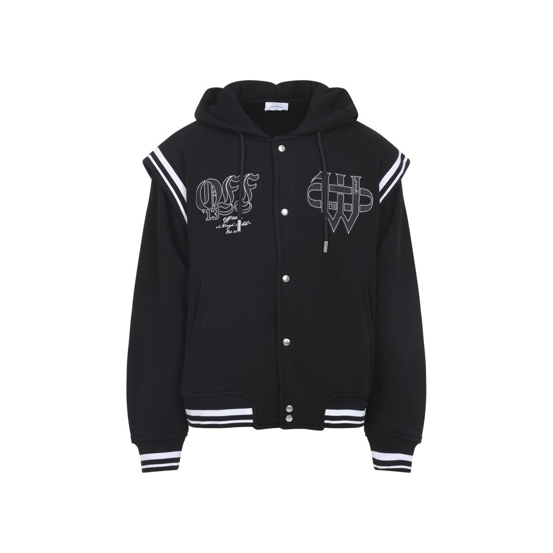 Off-White Gothic Fleece Varsity Black Cotton Jacket