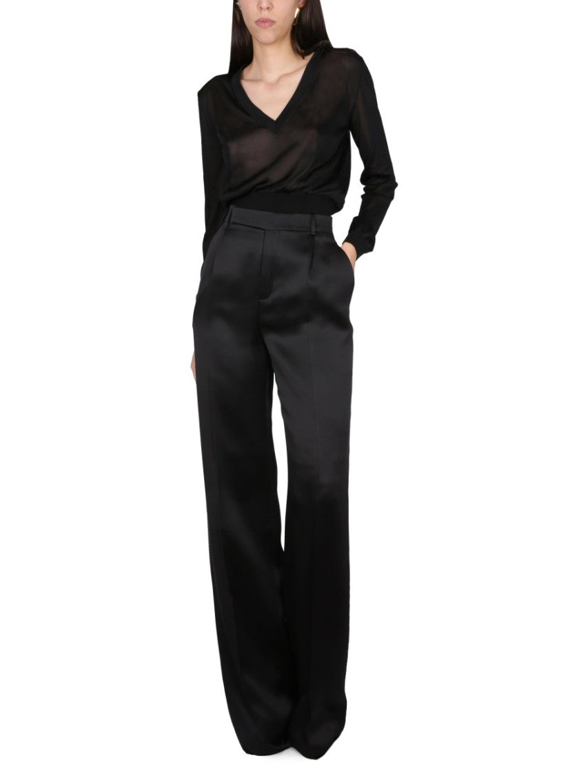 Saint Laurent Satin Flared Pants