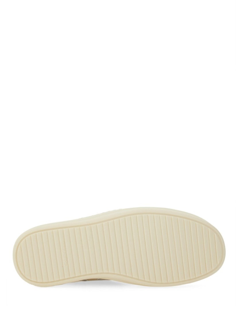 Rick Owens Lamb Leather Low-Top Sneakers With Calf Leather Toe Cap
