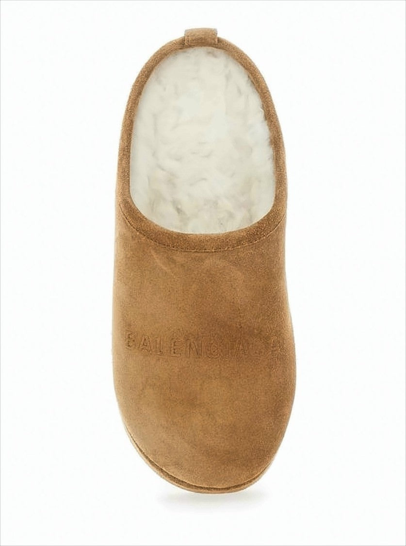 Balenciaga Plush Suede Mule With Thick Platform Sole