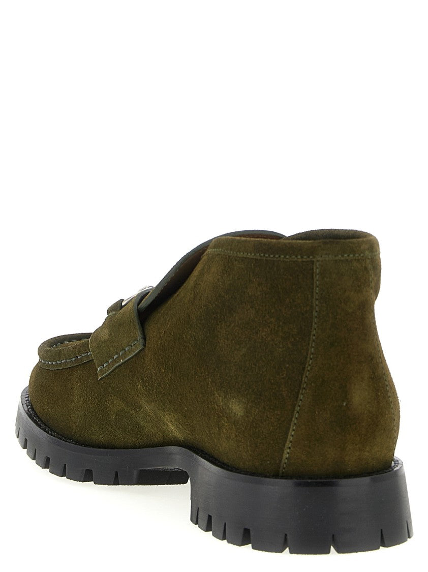 Gucci Suede Ankle Boots With Prominent Horsebit Detail