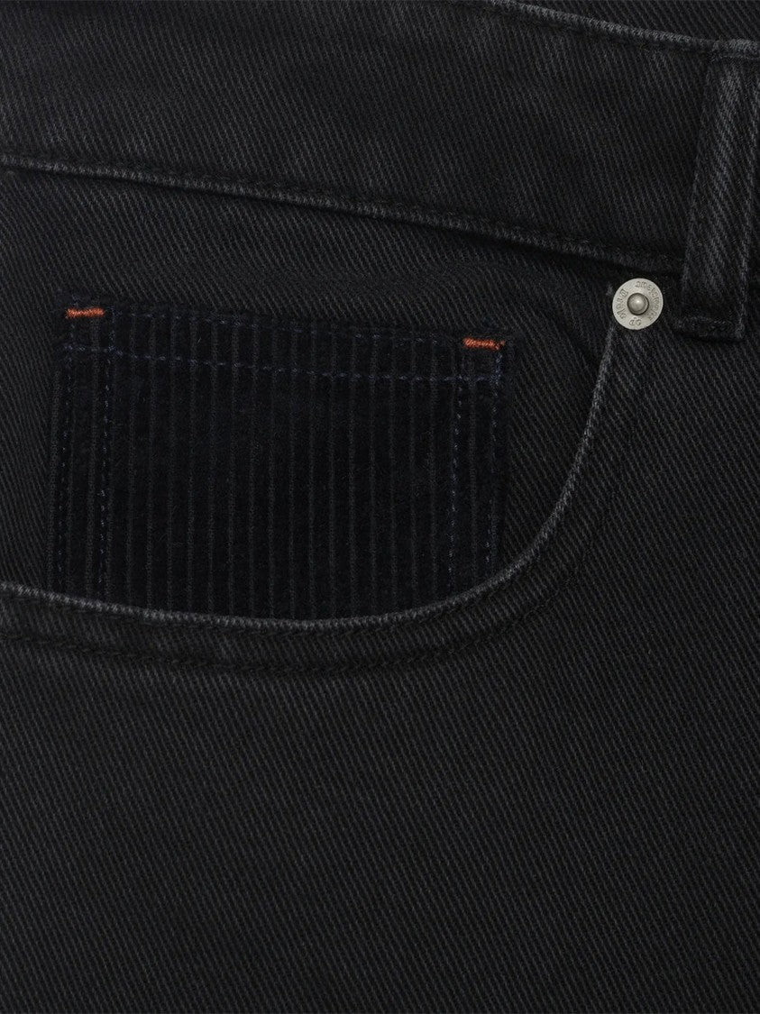 Drôle De Monsieur Straight-Leg Black Denim Jeans With Design